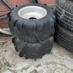 Quad Rear Set Paddle Wheels And Tires