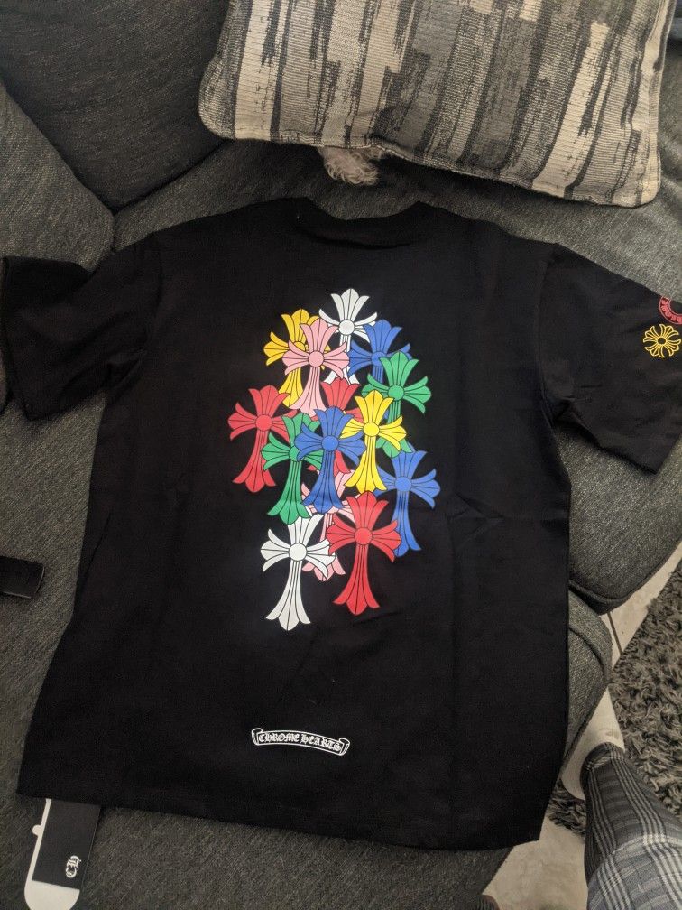 Chrome Hearts Multi Color Cemetery Cross T Shirt – Size M – New with Tags