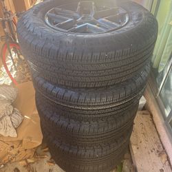 Jeep Wrangler Set of 5 Stock Wheels and Tires - 245/75R17 All Season Tires and 17x7.5 wheels