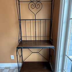 Wrought Iron Table & Chairs With Hutch