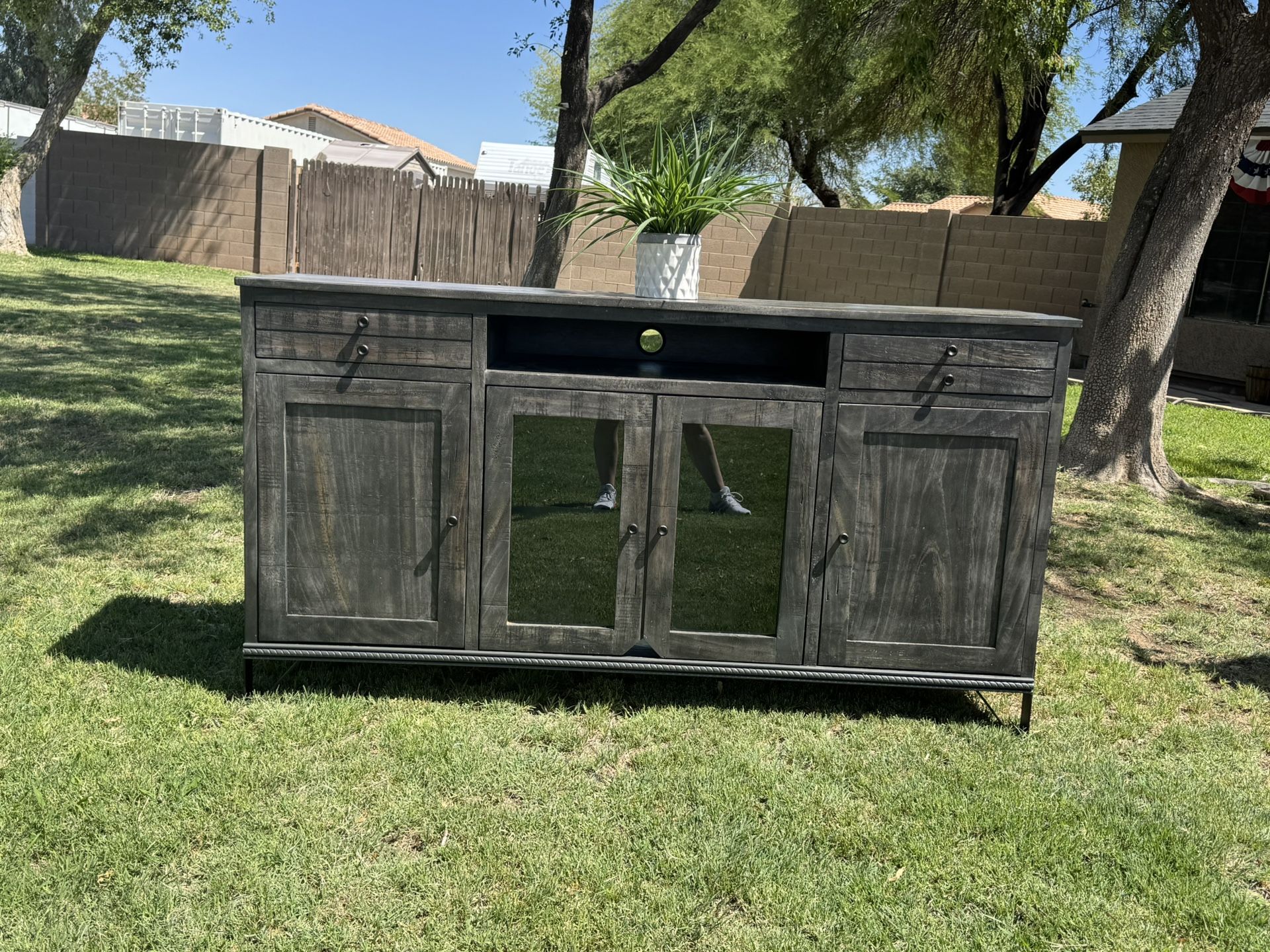 Beautiful Rustic Grey Barnwood Tv Stand