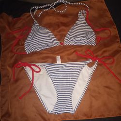 Red White Blue 2 Piece Swimsuit Size S