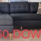 Black Compact Sectional (Finance & Free Delivery)