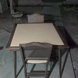 Vintage Mid century Folding Chairs And Table 