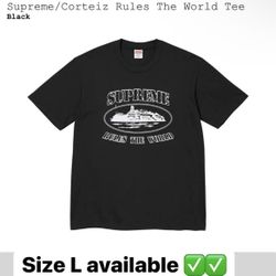 Supreme/Corteiz Rules The World Tee size L Black. 