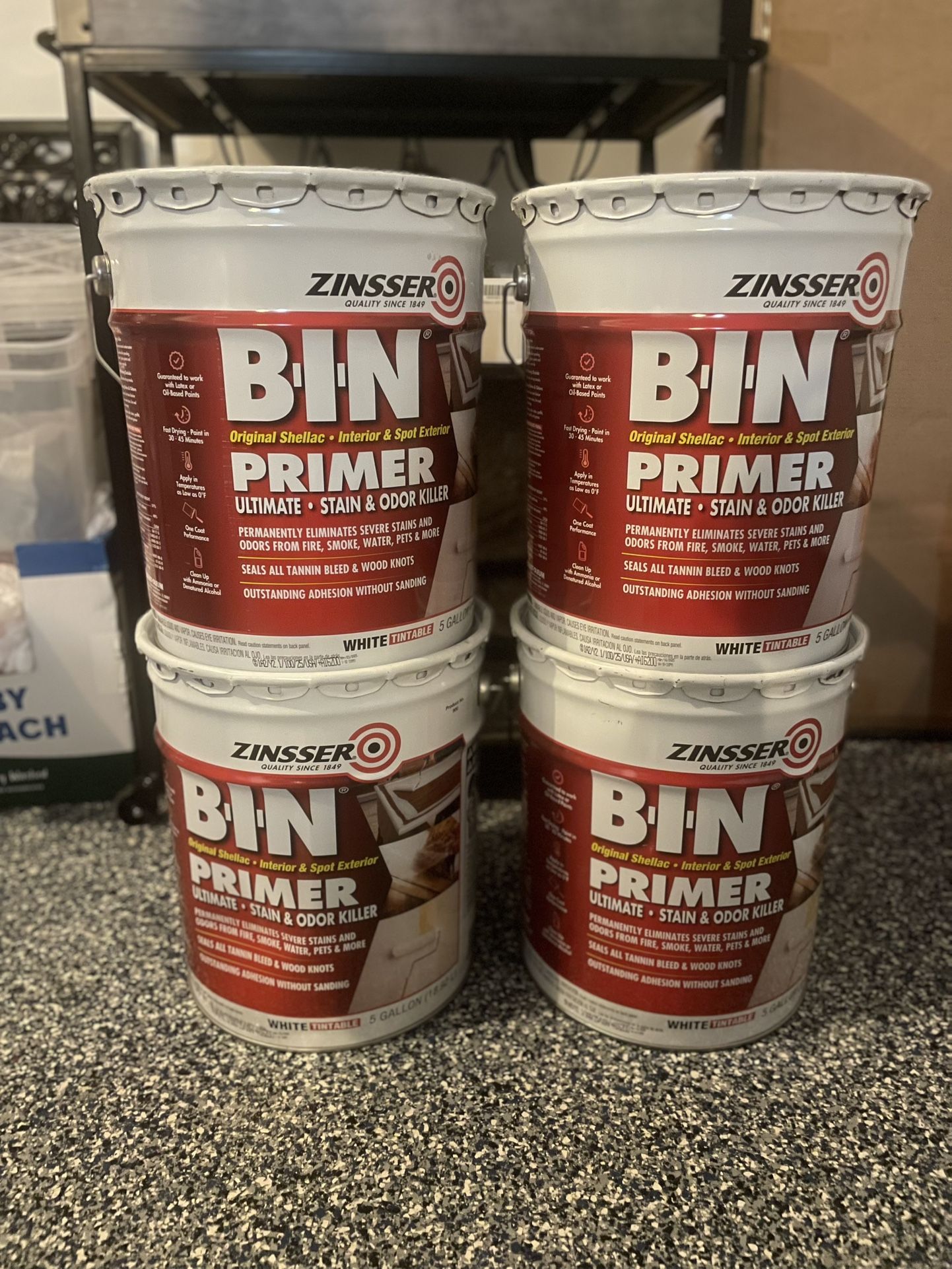 ZINSSER BIN PRIMER SHELLAC - 5 GAL [New] [Neuva]