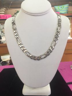 Figaro sterling silver chain link