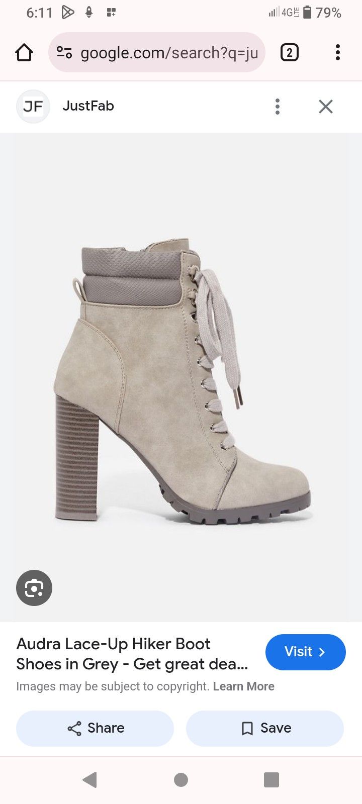 Brand New Just Fab Audra Lace Up Hiker Boots