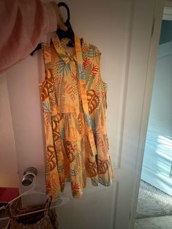 Sleeveless Tropical Print Tiered kids Dress