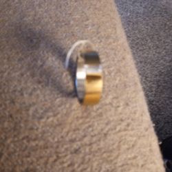 Baguette Diamond Stainless Steel Gold-plated Ring Size 9