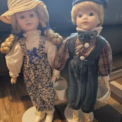 Jack And Jill Porcelain Dolls 