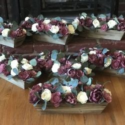 Wood Flowers Centerpieces 