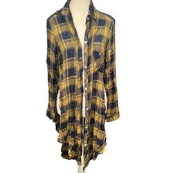 Grunge Flannel Crochet Duster 