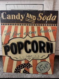 Popcorn Candy And Soda Wall Art