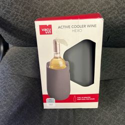 Vacu Vin Hexo Graphite Wine Cooler - Removable Cooling Sleeve - Fits Standard wine bottle