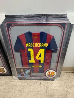 Javier Mascherano #14 Signed FC Barcelona Framed Jersey