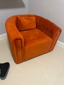 Beautiful orange velvet chair