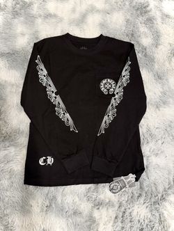 BLACK CHROME HEART LONG SLEEVE T-SHIRT SIZE MEDIUM MEN