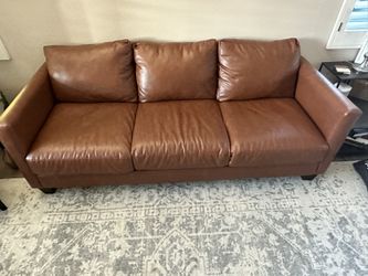Sofa - Faux Chestnut Leather 84” OBO
