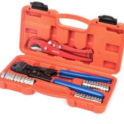 iCrimp PEX Clamp Tool Kit for 3/8-in, 1/2-in, 3/4-in, 1-in PEX Clamp Cinch & Removal, c/w 1/2''(20 Pack) and 3/4''(10 Pack) 
