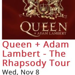 2 Tickets For Queen+Adam Lambert 
