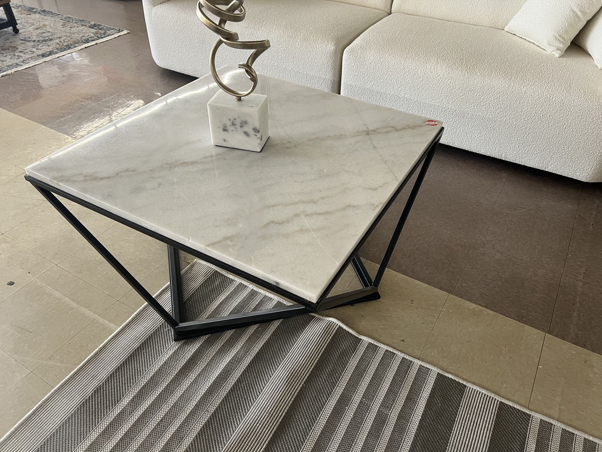 Damaged Square Marble Coffee Table