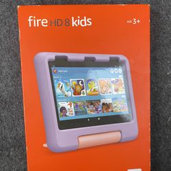 Amazon - Fire HD 8 Kids Ages 3-7 (2022) 8" HD tablet with Wi-Fi 32 GB - Purple