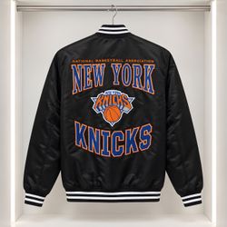 New York Knicks NBA Satin Bomber Jacket