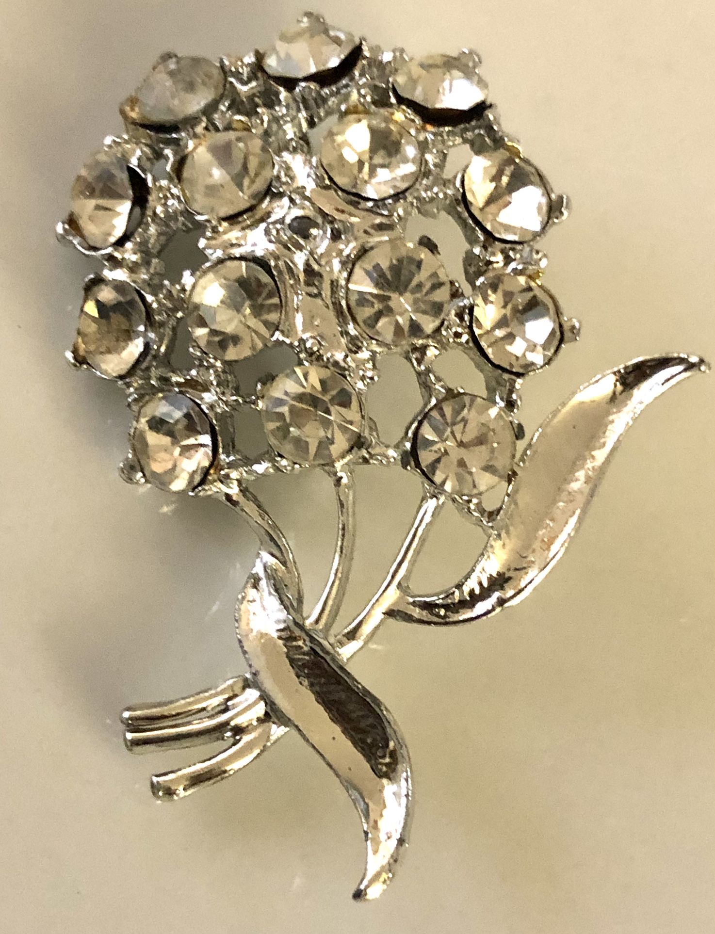 Vintage Stemmed Flower Brooch