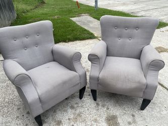 Pair Of Grey Arm Chairs