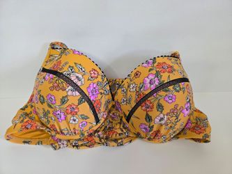 Time & Tru Floral padded with underwire. bikini bro swimwear, top size large