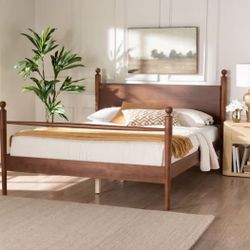 New 4 Post Boho Mid Century Modern Queen Platform Size Bed
