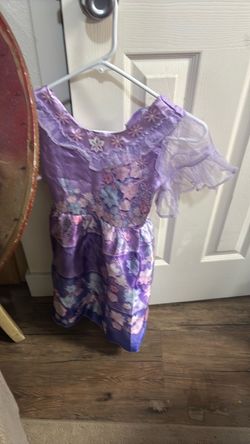 Girls Purple Floral Princess Dress Costume