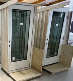 White Full Glass Exterior Door Units – Set of 2