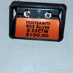 Moissanite Silver Tiny Earrings 