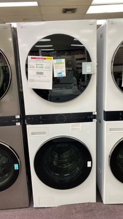 LG 5.0 cu. ft. Washer 7.8 cu. ft. Dual Inverter Heat Pump Ventless Dryer Electric Washtower in White