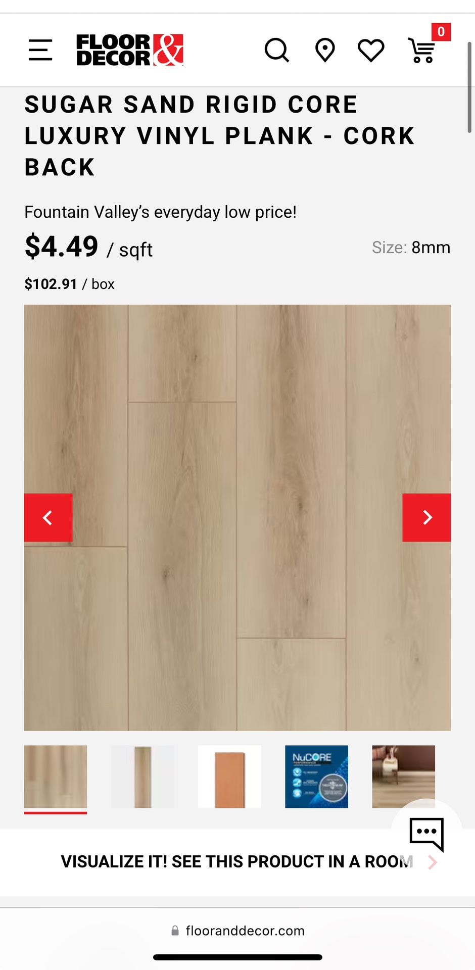 NuCore Sugar Sand Luxury Vinyl