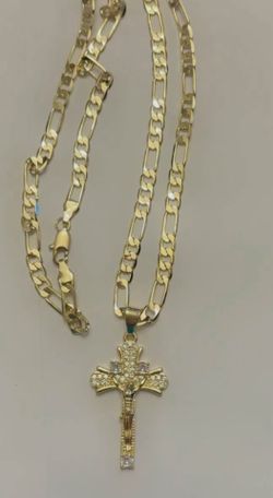 Beautiful Gold Laminated Cross Necklace 