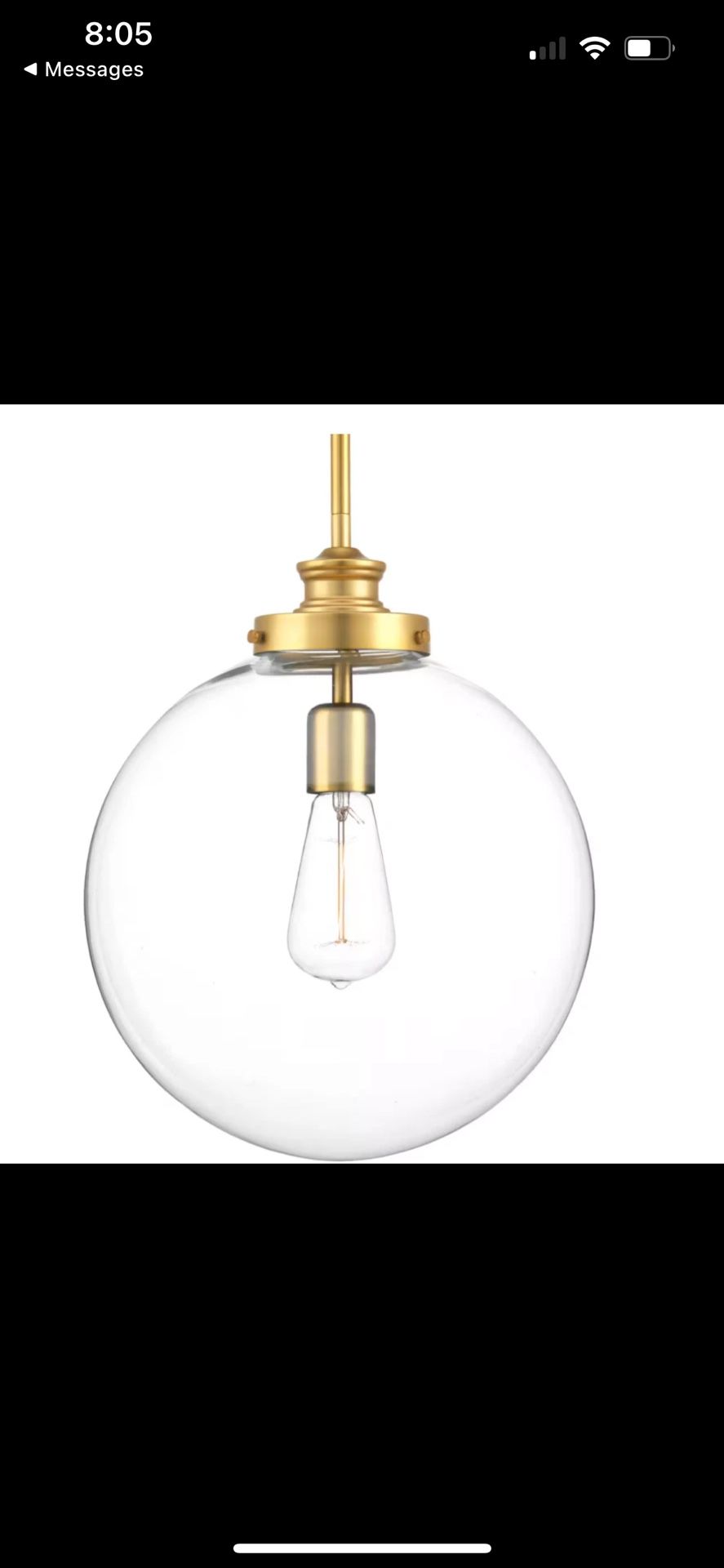 Progress Lighting Penn 12 in. Golden Natural Brass Clear Glass Pendant Light