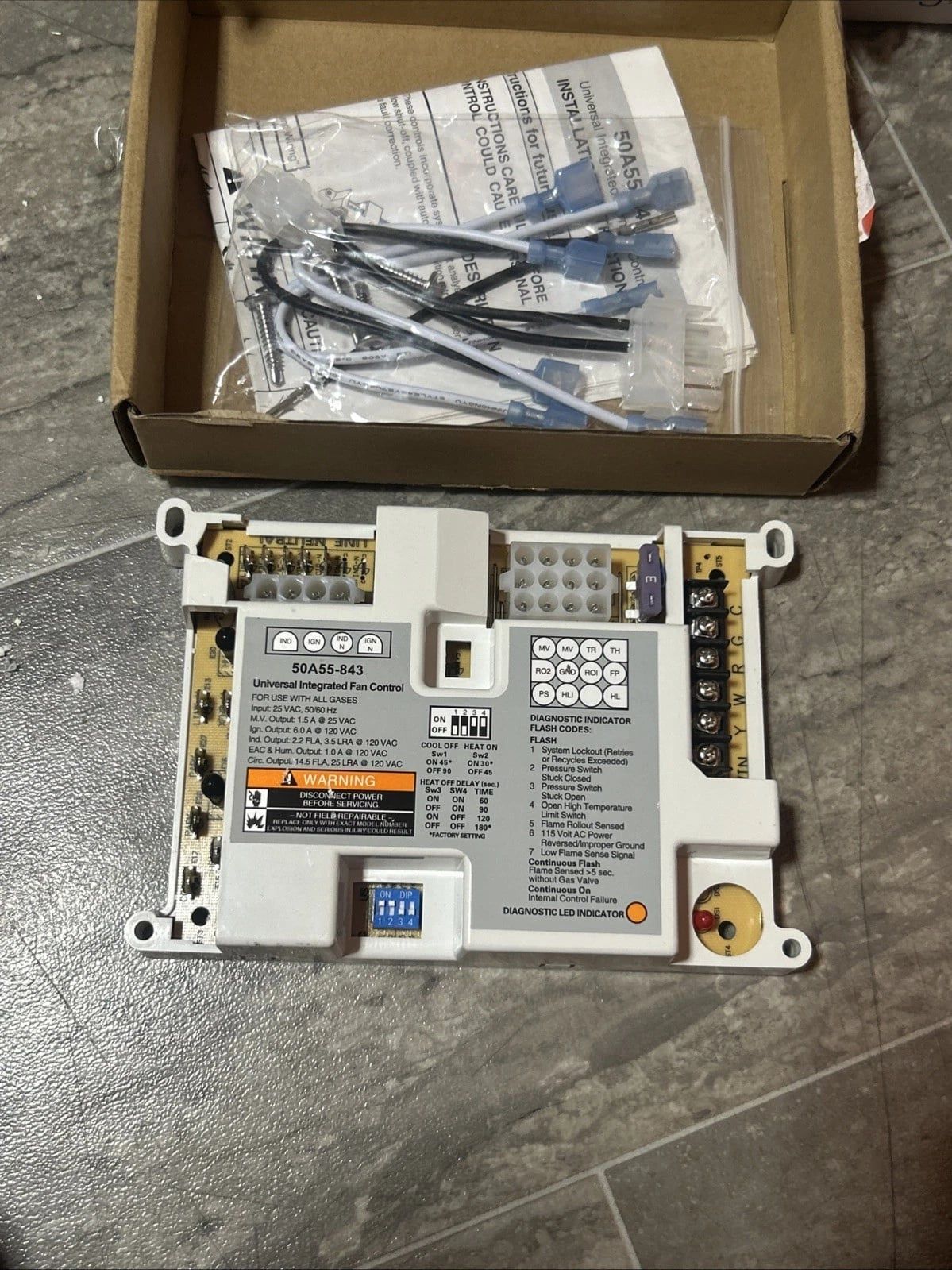 White Rodgers 50A55 843 Furnace Ignition Control Board Module Used