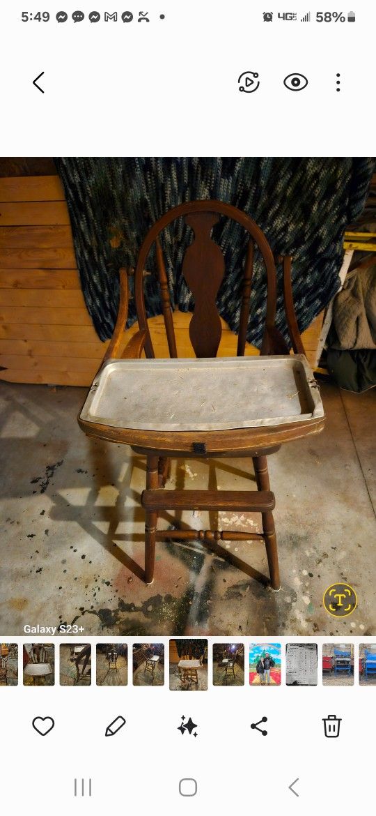 Antique Wood Highchair. Early 1900s Have Tray That Can Come Off.