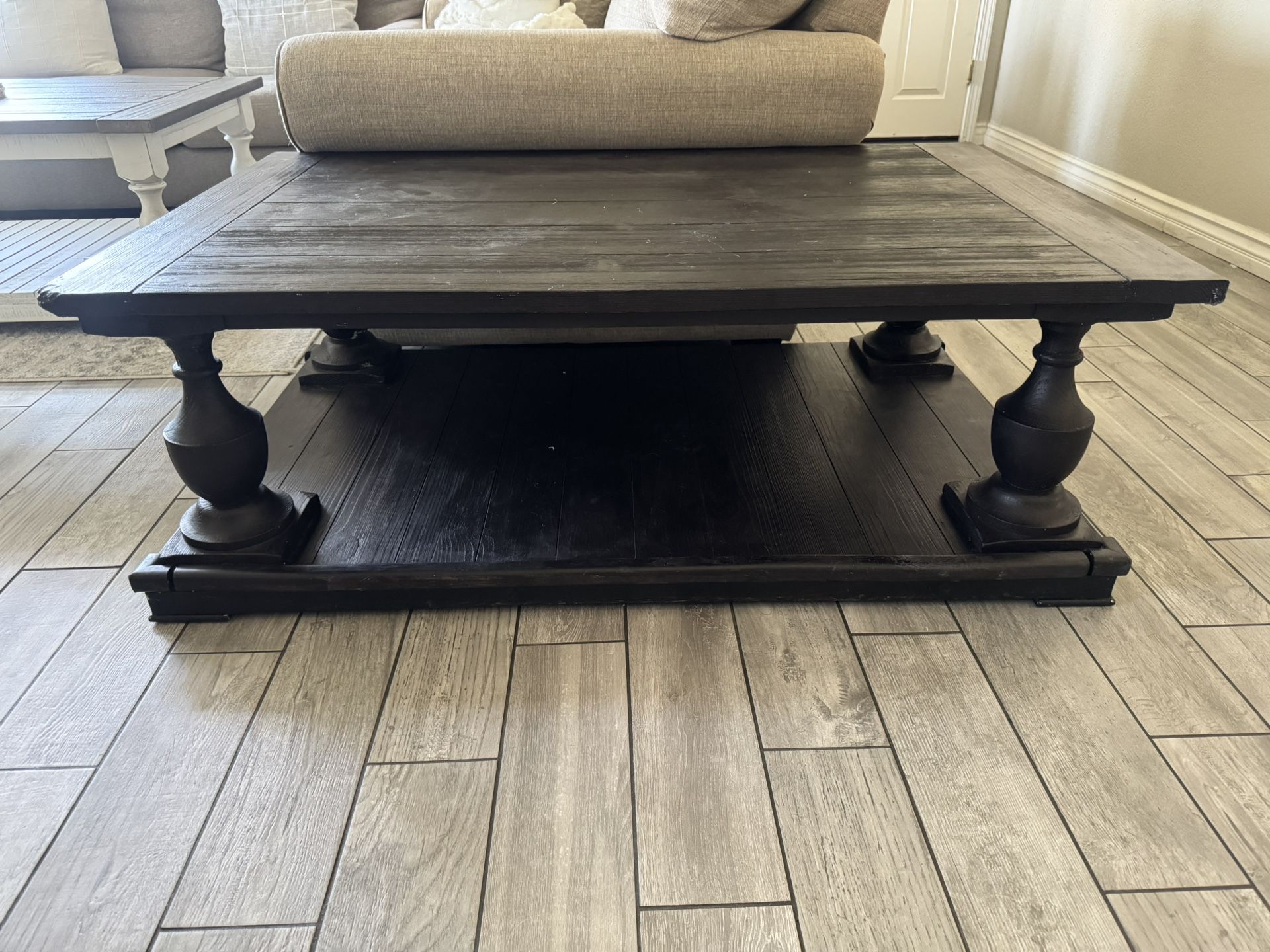 Solid Wood Coffee Table + 2 End Tables – Rustic Charm!