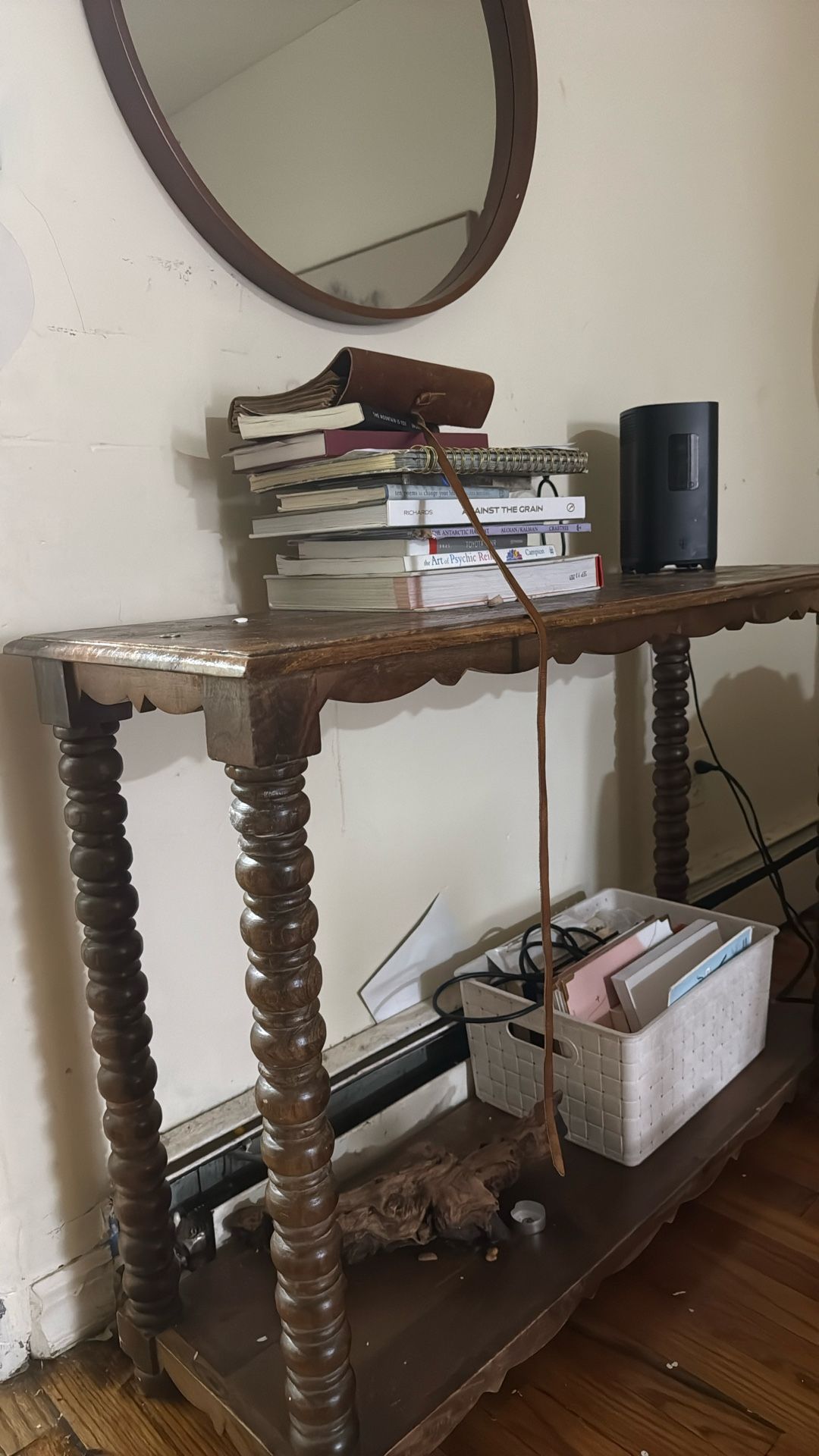 Moving Sale : Console Table with Mirror – Real Wood | Elegant & Timeless