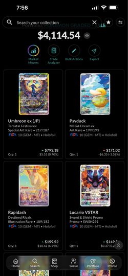 Pokemon slabs and singles with one piece slabs