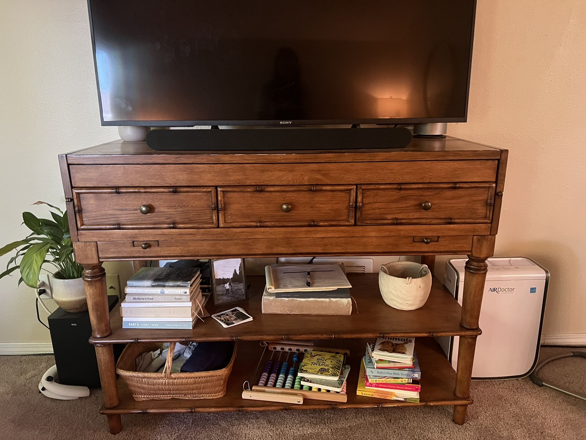 Solid Wood HEAVY tv Stand/console Table