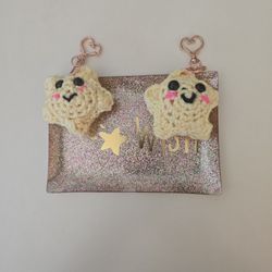 New Adorable Handmade Star Crochet Glow In The Dark Keychain
