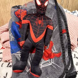 Spiderman toddler blanket and plushie set  