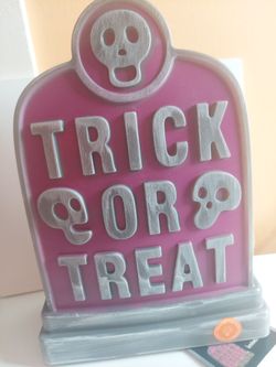 Trick or Treat Halloween Tombstone Decoration