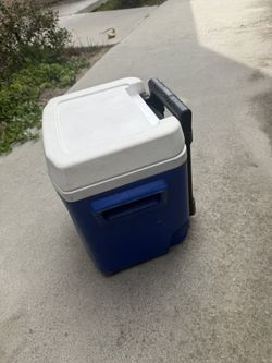 White And Blue Igloo Cooler