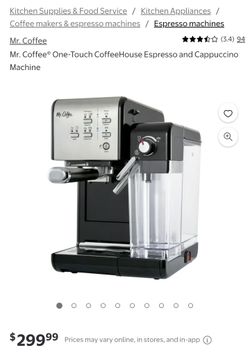 MR. Coffee® One-Touch CoffeeHouse Espresso and Cappuccino Machine